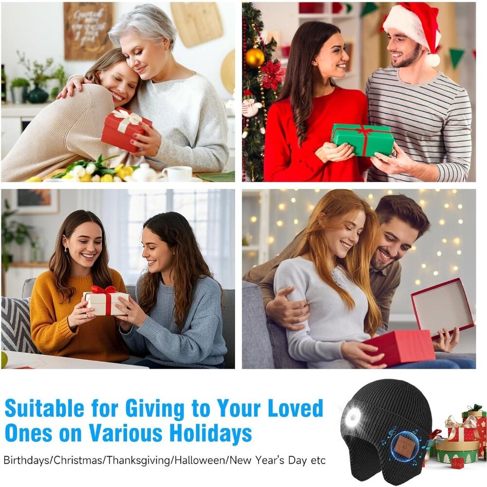 Bluetooth Beanie Hat With Light, Rechargeable Wir… - image 5